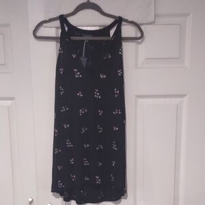 Lucky Brand Sleeveless Black With Floral Embroidered Flowers. NWT Size Large